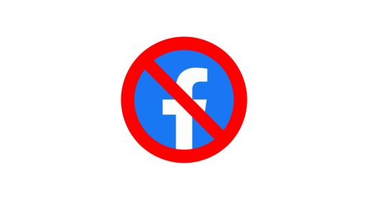 A no entry sign over the Facebook logo for a how to delete Facebook account article
