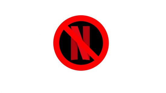 How to delete Netflix profile - the Netflix logo behind a no entry sign on a white background
