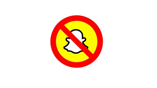 How to delete Snapchat accounts - a no enter sign over the top of the Snapchat logo