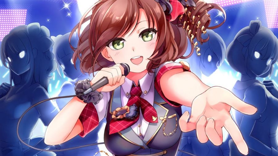 Recenzja Idol Managera - dziewczyna z anime śpiewająca na scenie i wyciągająca rękę