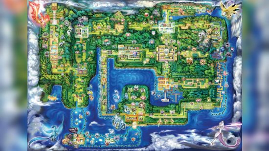 Pokemon regions: a detailed map shows an illustration of the Pokemon region Hoenn