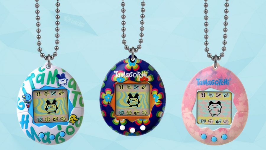 A promo art from the Tamagotchi website of three Tamagotchi toys