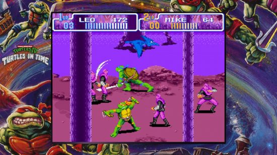 tmnt the cowabunga collection review: - two turtles fighting some enemies