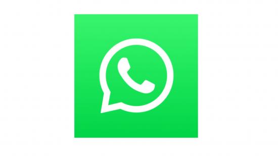 WhatsApp download - the WhatsApp logo on a plain white screen