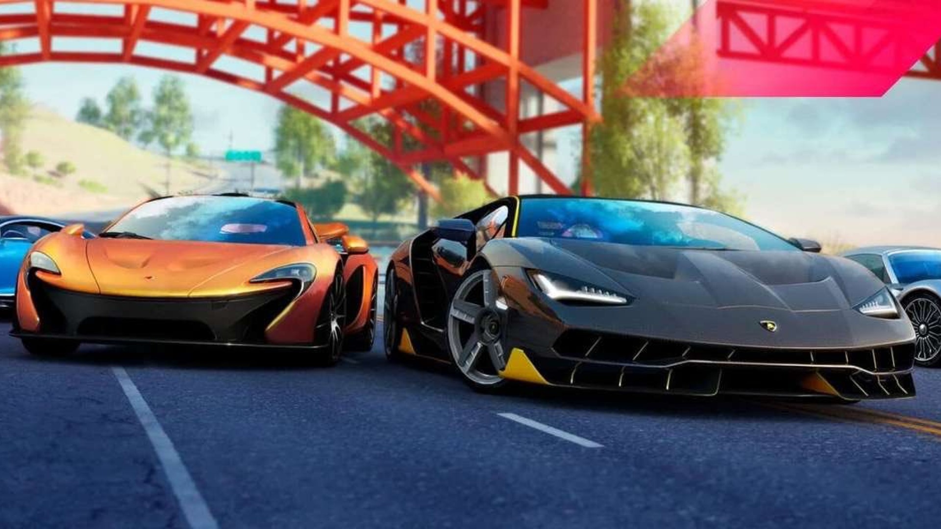 Best mobile multiplayer games: Asphalt 9: Legends. Image shows two cars driving.