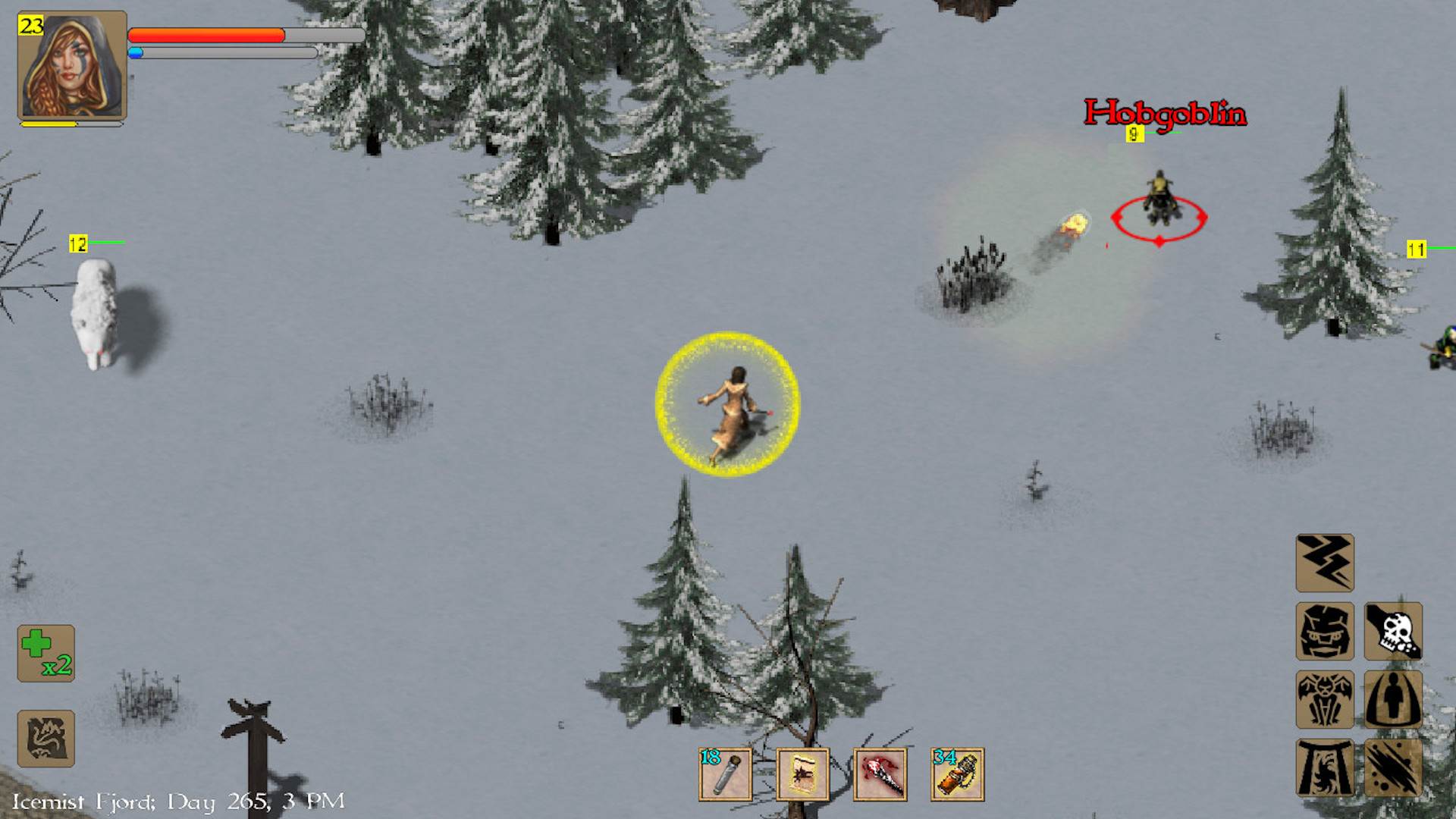Best mobile RPGs: Exiled Kingdoms. Image shows a woman in the snow.