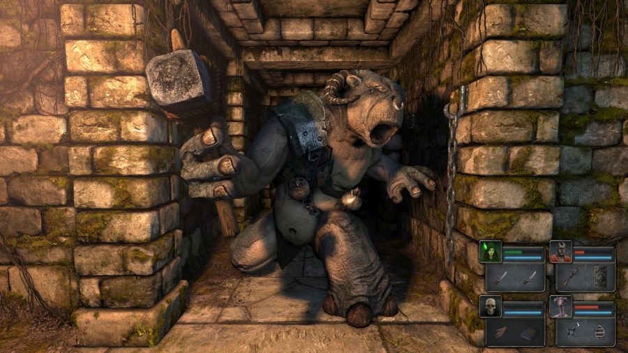 Best mobile RPGs: Legend of Grimrock. Image shows a troll emerging from a tunnel.