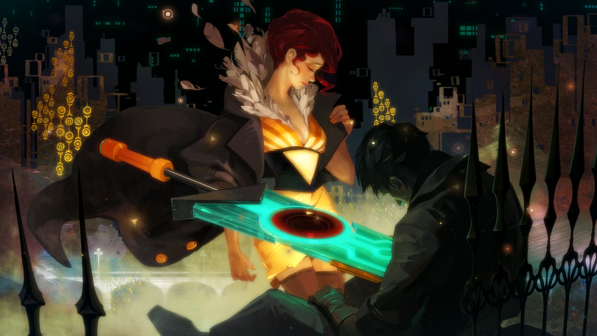 Best mobile RPGs: Transistor. Image shows a glamorous anime person.