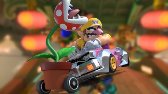 Wario in a kart for a custom header image for a car games guide.