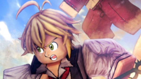Screenshot of a character from the official gae art with a concerned face for Deadly Sins Retribution codes guide
