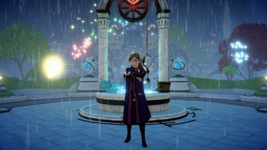 Disney Dreamlight Valley review - Anna stood in front of a well in the rain