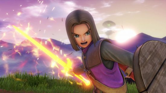 Games like Coin Master - the protagonist from Dragon Quest XI swinging a sword