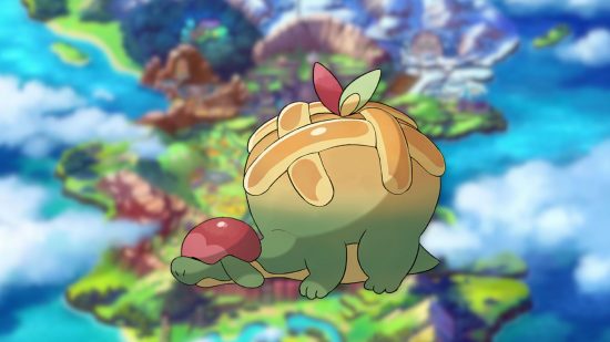 Appletun image on a Galar background for best gen 8 Pokémon guide