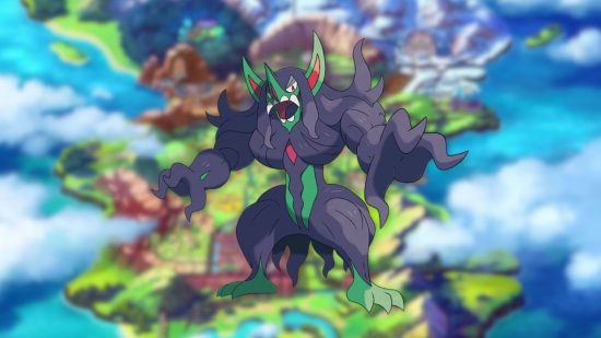 Grimmsnarl-Bild auf einem Galar-Hintergrund für den besten Pokémon-Guide der 8. Generation