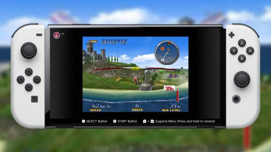 Nintendo Switch Online N64: a screenshot from the Nintendo Switch Online service shows the N64 game Pilotwings