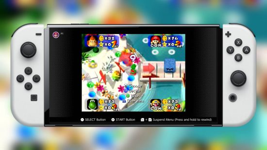 Nintendo Switch Online N64: a screenshot from the Nintendo Switch Online service shows the N64 game Mario Party 