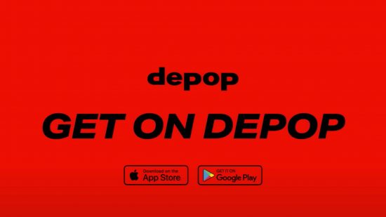 shopping apps - a red background with the words "GET ON DEPOP" written across it
