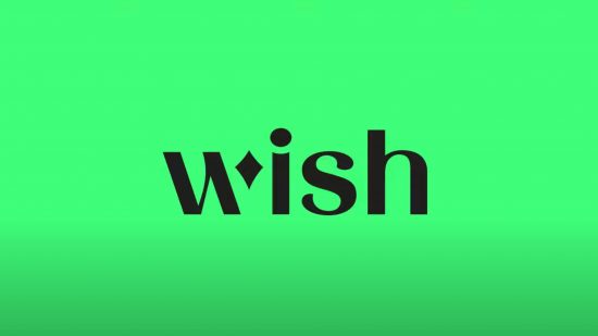 shopping apps - a lime green background with the word "wish" across it