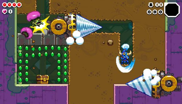 Shovel Knight Dig review: Shovel Knight digs downwards through entire walls of dirt to avoid gigantic drills
