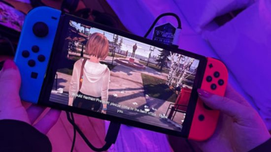Life is Strange being played in handheld mode on the Switch