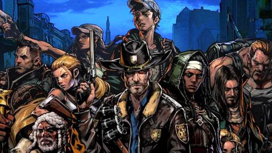 Various character art for The Walking Dead: All-Stars. They are dressed in ragged casual clothes, some looking more like cowboys, others just ragged wanderers.