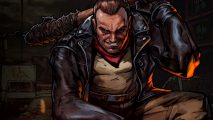 Key art of Negan with his baseball bat, one of the strongest characters in our The Walking Dead All-Stars tier list