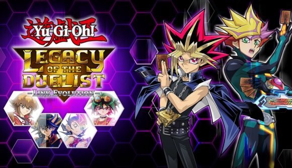 Cover art for Legacy of the Duellist with Yugi and another protagonist back to back 