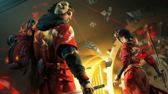 Battle royale games - two fighters stealing money in Garena Free Fire