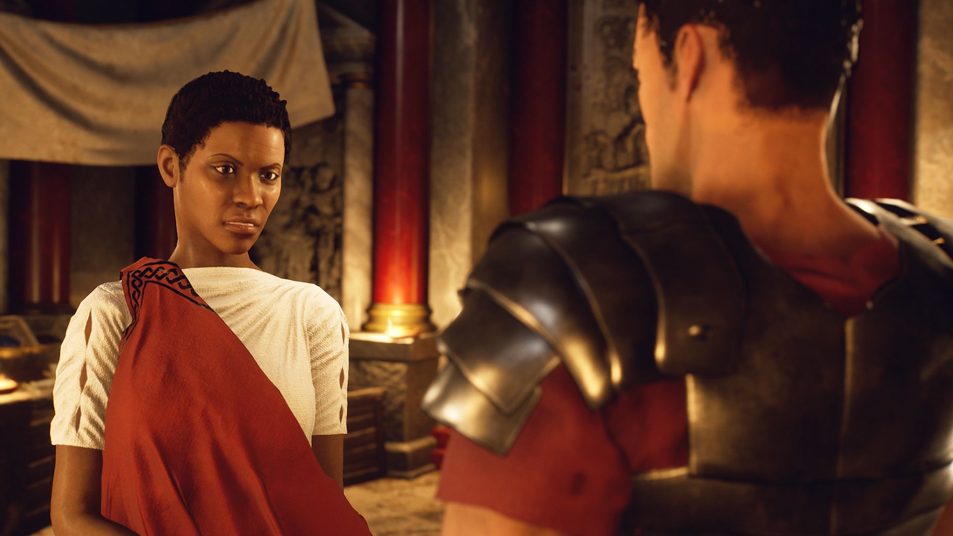 Best history games: Forgotten City. Image shows a boy in Roman robes.