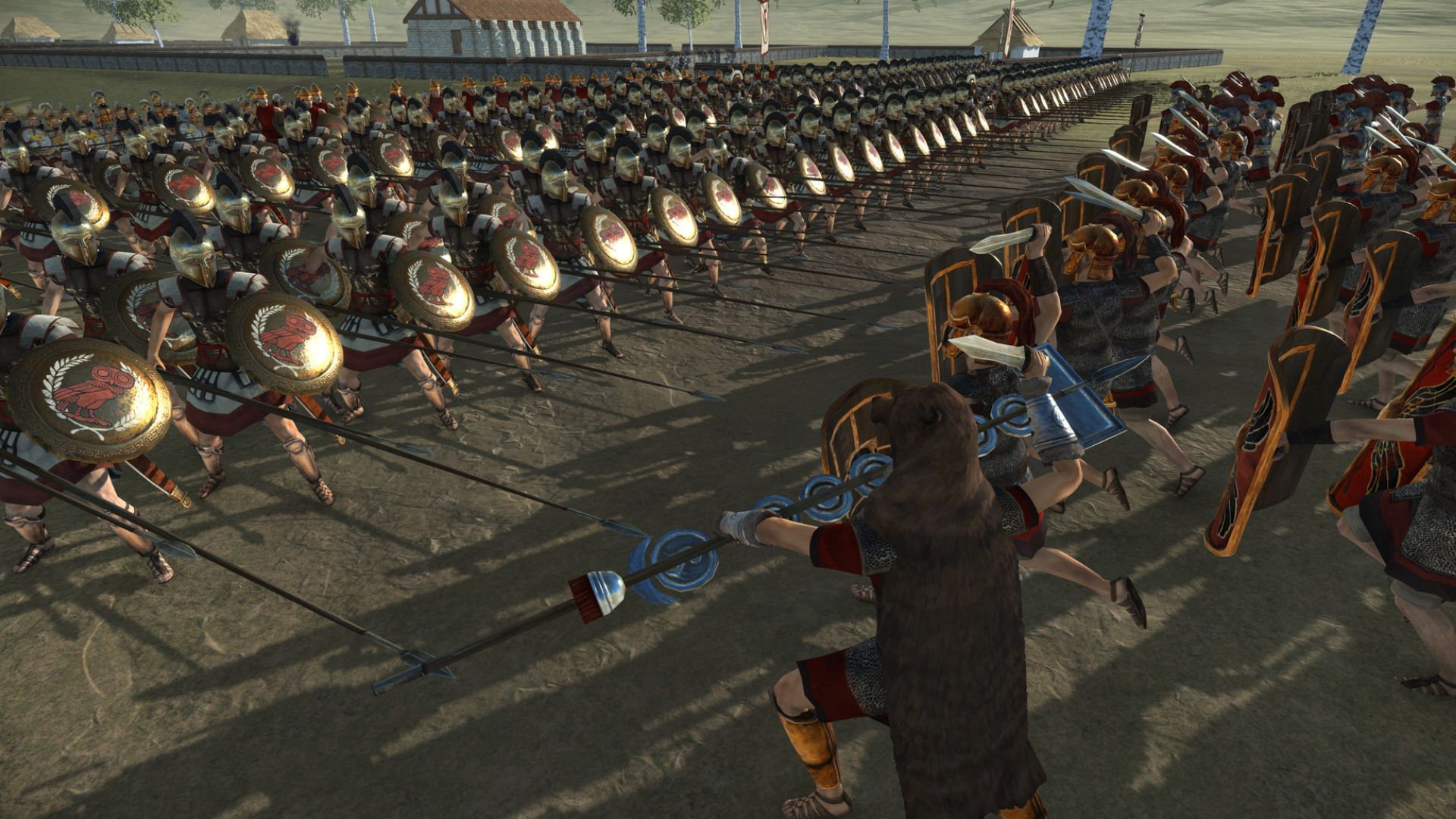 Best history games: Rome: Total War. Image shows Roman soldiers about to do batttle.