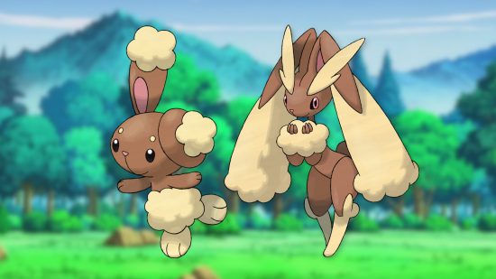 Custom image of Buneary and Lopunny on a field background for bunny Pokémon guide