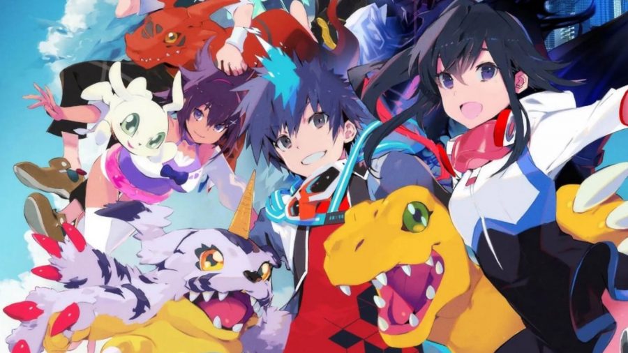 All of the Digimon World Next Order characters having a fun time on screen