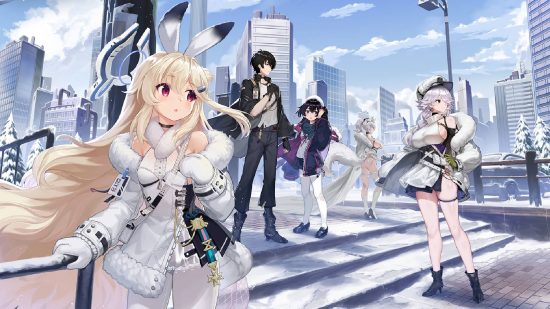 echocalypse tier list: key art for the game Echocalypse shows several anime girls enjoying each others company