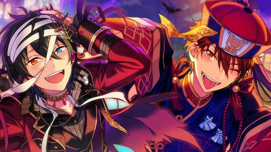 Ensemble Stars Music Halloween - two idols dressed in Halloween costumes and reaching towards the camera