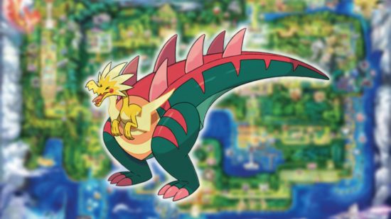 Fossil Pokemon: Key art shows the Pokemon Dracozolt 