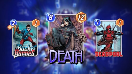 Custom image of the Deathpool Marvel Snap deck with Death and Deadpool