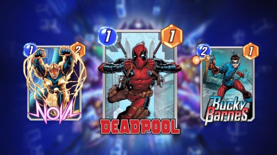 Custom image from the destruction 101 Marvel Snap deck with Deadpool and other heroes