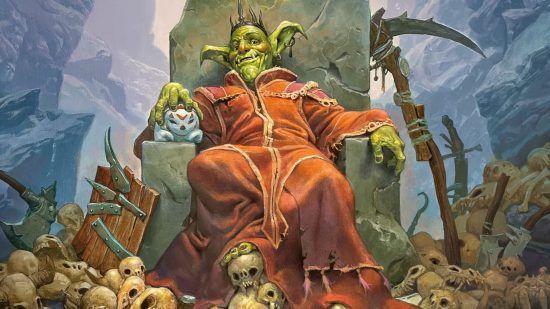 MTG Arena codes - a Magic The Gathering Arena goblin king on a throne of skulls