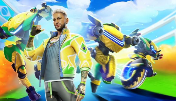 Key art of Neymar JR in Mech Arena for the high profile crossover