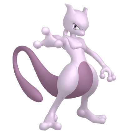 Pokédex - a Mewtwo against a white background