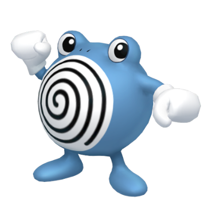 Pokédex - a Poliwhirl against a white background