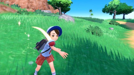 Pokemon Scarlet and Violet let's go: a trainer throws a Poke ball