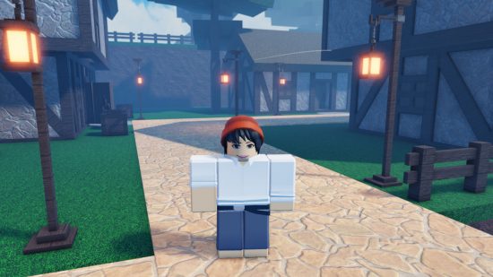 Pro Piece codes - a Roblox characters stood in the Pro Piece Pro Max world