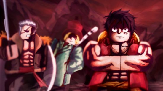 Project Bursting Rage codes - a scary looking luffy with pirates stood behind him
