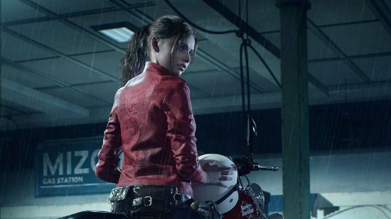 Resident Evil 2 characters: a screenshot from Resident Evil 2 shows Claire Redfield