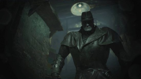 Resident Evil 2 characters: a screenshot from Resident Evil 2 shows Mr X