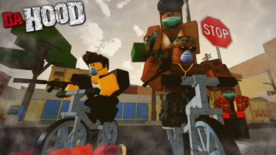 Roblox Games Da Hood - Un gruppo di criminali in bicicletta che sembrano intimidatori