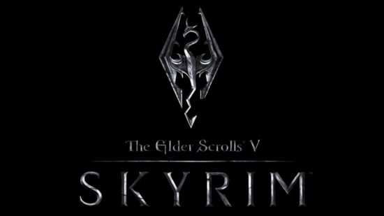 Classic Skyrim logo with game title text underneath