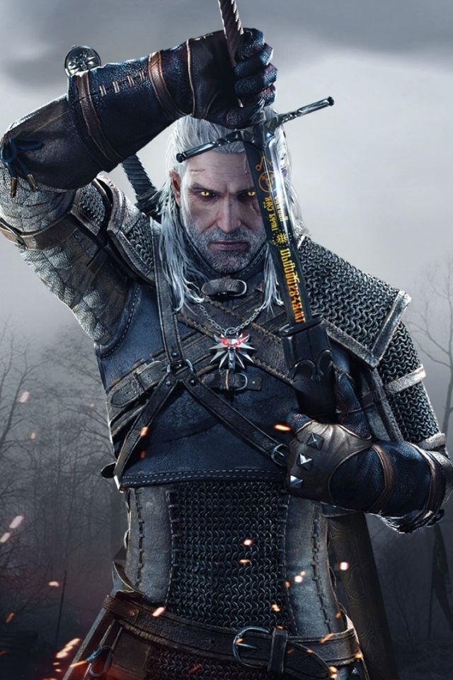 The Witcher 3 wallpaper Geralt drawing his sword