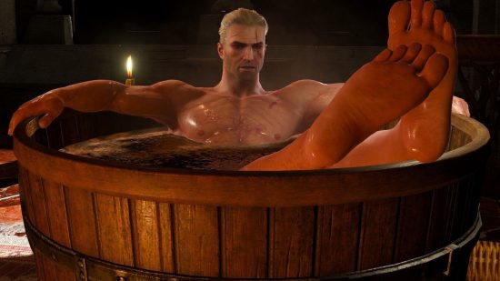 The Witcher 3 wallpaper Geralt in the bathtub